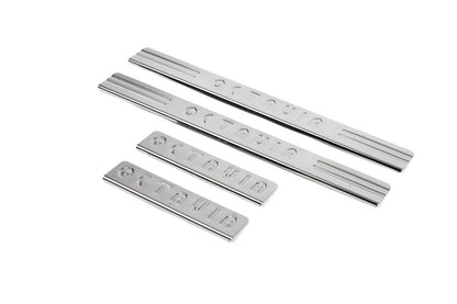 Door sills OmsaLine (4 pieces, stainless steel) for Skoda Octavia II A5 2006-2010 - Reelken Auto