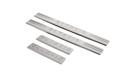 Door Sill Protectors OmsaLine (4 pcs, Stainless Steel) for Skoda Octavia II A5 2006-2010 - image 1