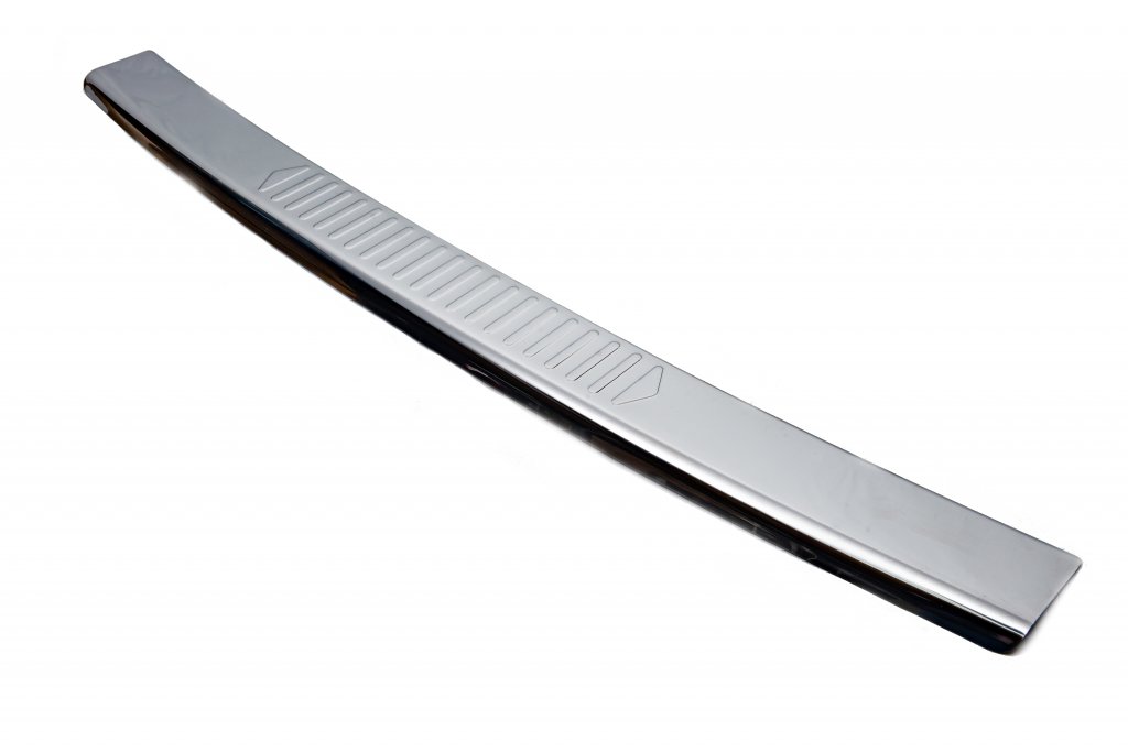 Rear bumper protector with lip (Carmos V1, stainless steel) for Volkswagen T5 2010-2015 - image 4