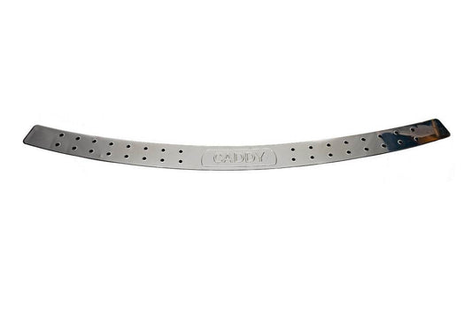 Rear bumper video (With black dots, stainless steel) for Volkswagen Caddy 2004-2010 - Reelken Auto