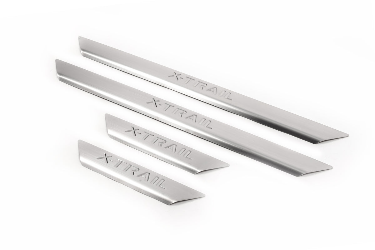 Door Sill Protectors OmsaLine (4 pcs, Stainless Steel) for Nissan X-trail T30 2002-2007 - image 1