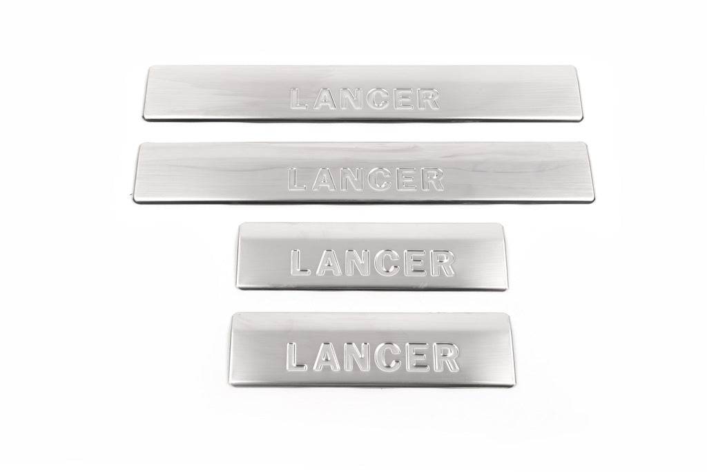 Sill (OMSA, 4 pieces, stainless steel) for Mitsubishi Lancer X 2008↗ - Reelken Auto