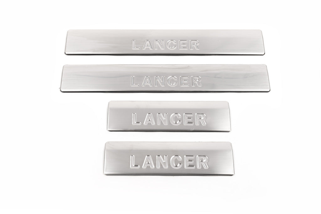 Door Sill Protectors Stainless Steel Omsa 4 pcs for Mitsubishi Lancer X 2008- - image 5
