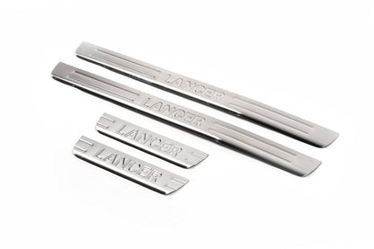 Door sills OmsaLine (4 pieces, stainless steel) for Mitsubishi Lancer 9 2004-2008 - Reelken Auto