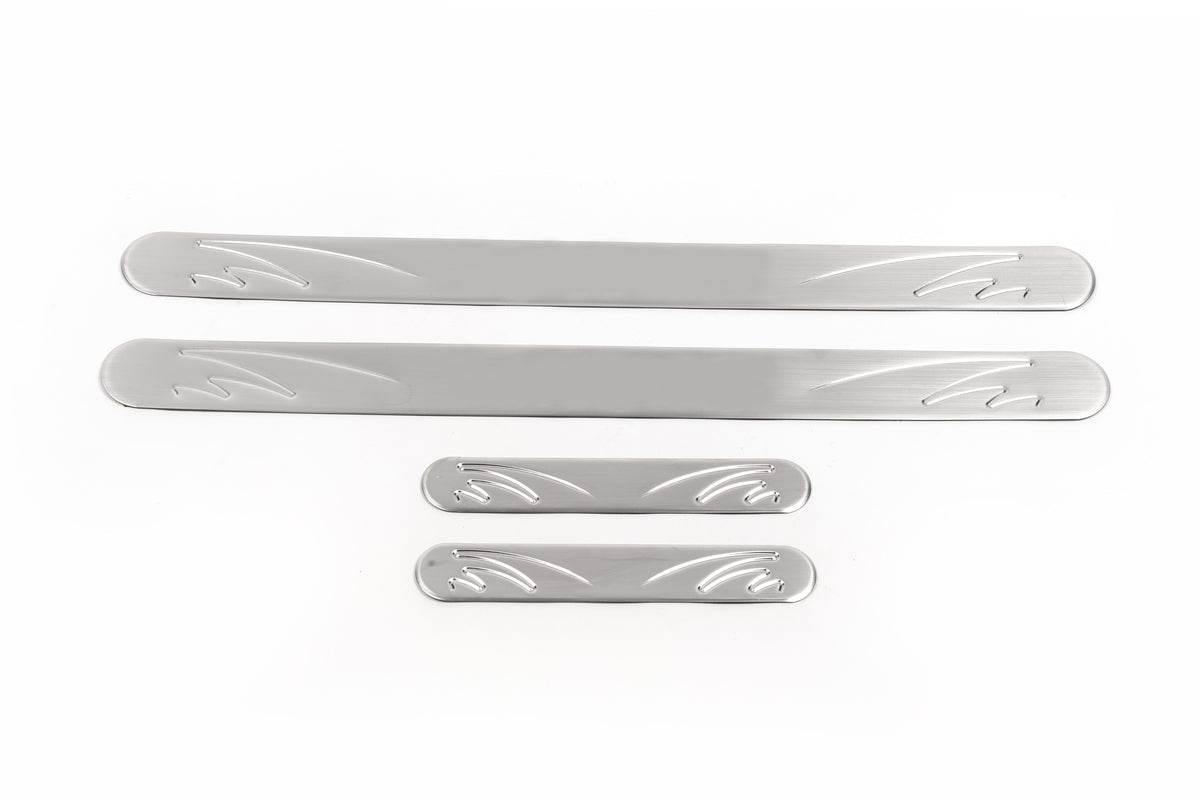 Door sills OmsaLine (4 pieces, stainless steel) for Toyota Yaris 2010-2020 - Reelken Auto