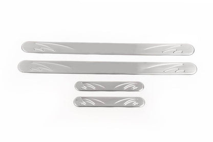 Door sills OmsaLine (4 pieces, stainless steel) for Toyota Yaris 2010-2020 - Reelken Auto