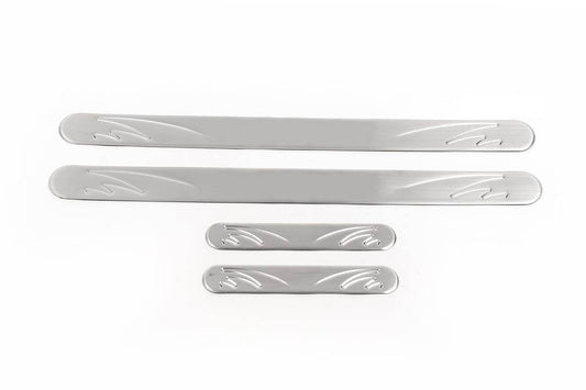 Door sills OmsaLine (4 pieces, stainless steel) for Toyota Yaris 2010-2020 - Reelken Auto