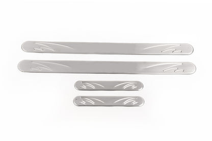 Door Sill Protectors OmsaLine (4 pcs, Stainless Steel) for Toyota Yaris 2010-2020 - image 1