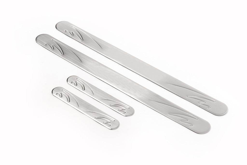 Door sills OmsaLine (4 pieces, stainless steel) for Toyota Yaris 2010-2020 - Reelken Auto