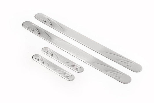 Door sills OmsaLine (4 pieces, stainless steel) for Toyota Yaris 2010-2020 - Reelken Auto