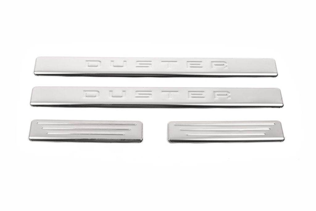 Door sills OmsaLine (4 pieces, stainless steel.) for Dacia Duster 2008-2018 - Reelken Auto