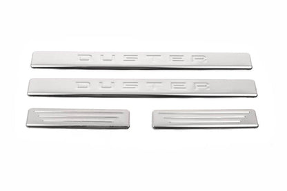 Door sills OmsaLine (4 pieces, stainless steel.) for Dacia Duster 2008-2018 - Reelken Auto
