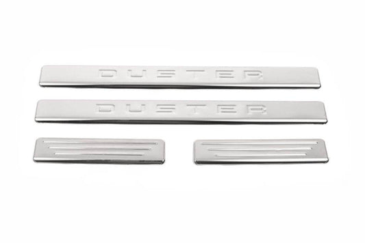 Door sills OmsaLine (4 pieces, stainless steel.) for Renault Duster 2008-2017 - Reelken Auto