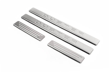 Door sills OmsaLine (4 pieces, stainless steel.) for Renault Duster 2008-2017 - Reelken Auto