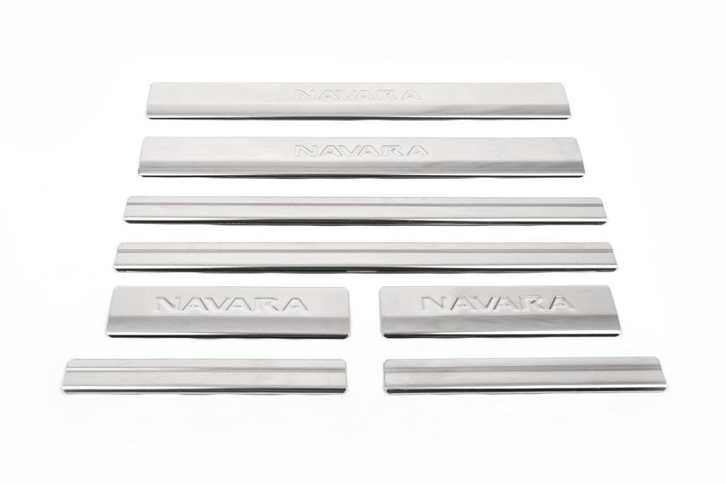 Sill OmsaLine (8 PCs, stainless.) for Nissan Navara 2006-2015 - Reelken Auto
