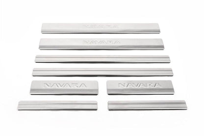 Sill OmsaLine (8 PCs, stainless.) for Nissan Navara 2006-2015 - Reelken Auto