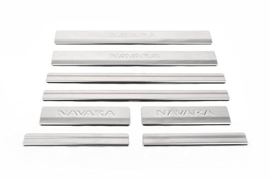 Sill OmsaLine (8 PCs, stainless.) for Nissan Navara 2006-2015 - Reelken Auto
