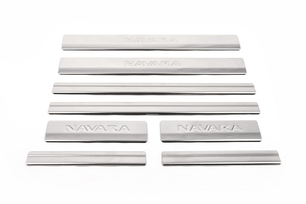 Door Sill Covers OmsaLine (8 pcs, Stainless Steel) for Nissan Navara 2006-2015 - image 2