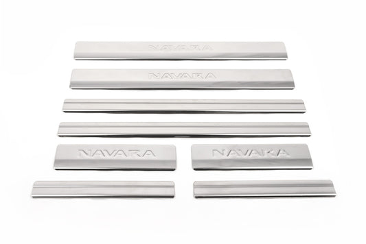 Door Sill Covers OmsaLine (8 pcs, Stainless Steel) for Nissan Navara 2006-2015 - image 2