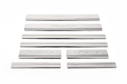 Door Sill Covers OmsaLine (8 pcs, Stainless Steel) for Nissan Navara 2006-2015 - image 2