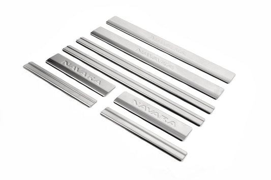 Sill OmsaLine (8 PCs, stainless.) for Nissan Navara 2006-2015 - Reelken Auto