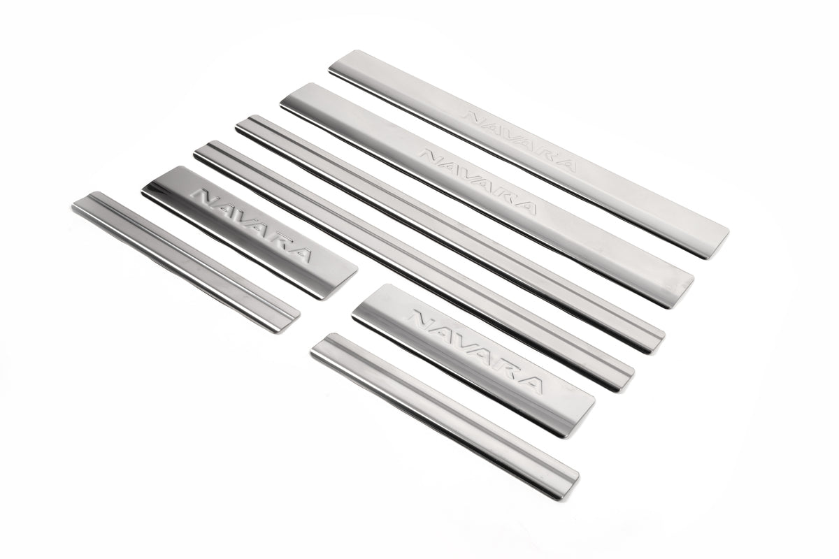 Door Sill Covers OmsaLine (8 pcs, Stainless Steel) for Nissan Navara 2006-2015 - image 1