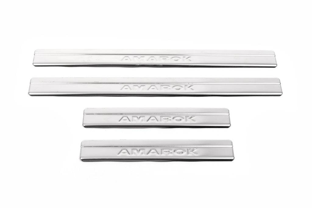 Door sills OmsaLine (4 pieces, stainless steel) for Volkswagen Amarok 2010-2022 - Reelken Auto