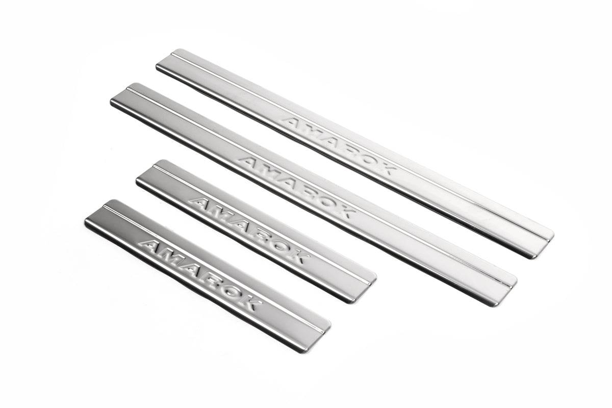 Door sills OmsaLine (4 pieces, stainless steel) for Volkswagen Amarok 2010-2022 - Reelken Auto