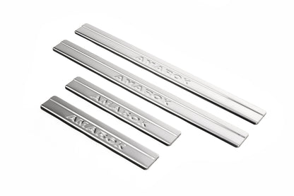 Door Sill Protectors OmsaLine (4 pcs, Stainless Steel) for Volkswagen Amarok 2010-2022 - image 1