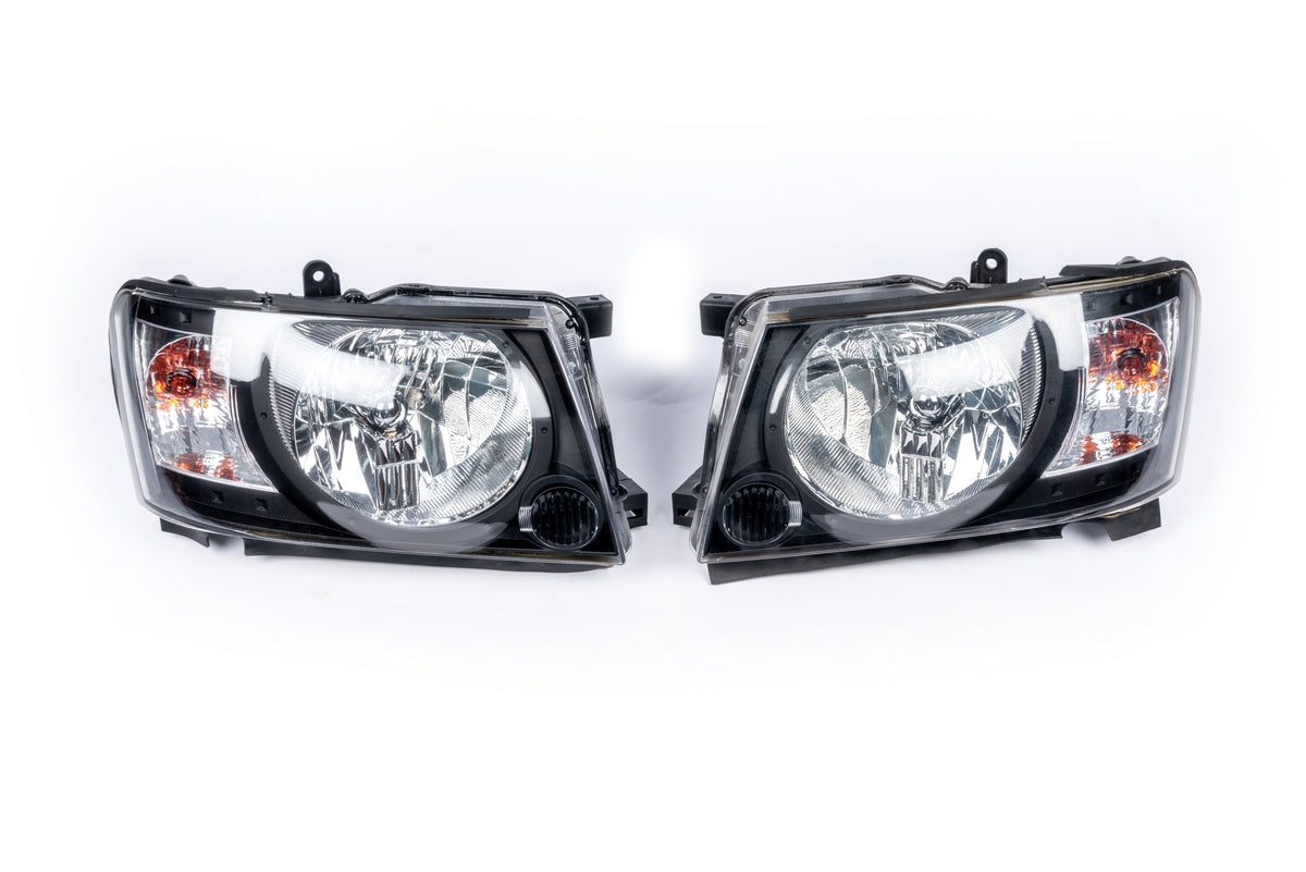 Front Headlights Safari Black (2004-2008, 2pcs) for Nissan Patrol Y61 1997-2011 - image 1