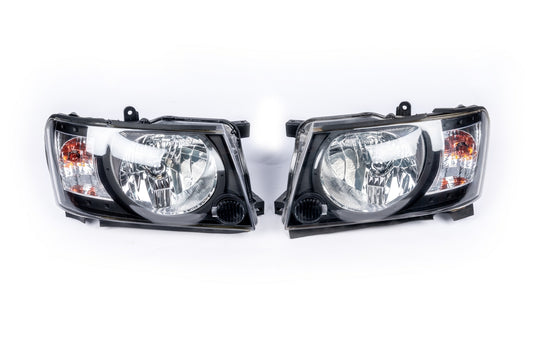 Front Headlights Safari Black (2004-2008, 2pcs) for Nissan Patrol Y61 1997-2011 - image 1