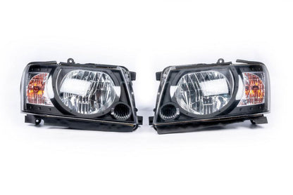 Front optics Safari Black (2004-2008, 2pcs) for Nissan Patrol Y61 1997-2011 - Reelken Auto