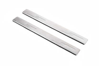 Stainless Steel Door Sill Protectors (Omsa, 2 pcs) for Peugeot Expert 2007-2016 - image 1