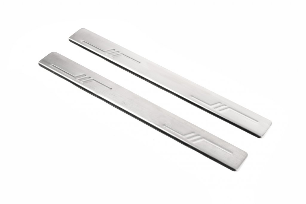 Stainless Steel Door Sill Protectors (Omsa, 2 pcs) for Peugeot Expert 2007-2016 - image 1
