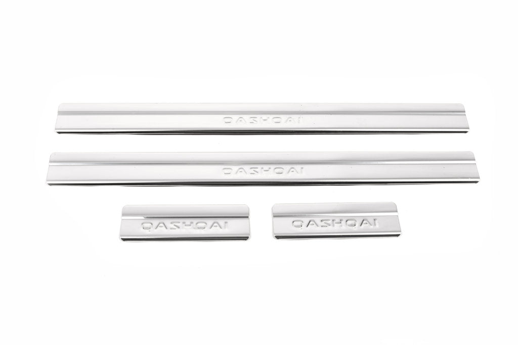 Door Sill Covers (Omsa, 4 pcs, Stainless Steel) for Nissan Qashqai 2010-2014 - image 3