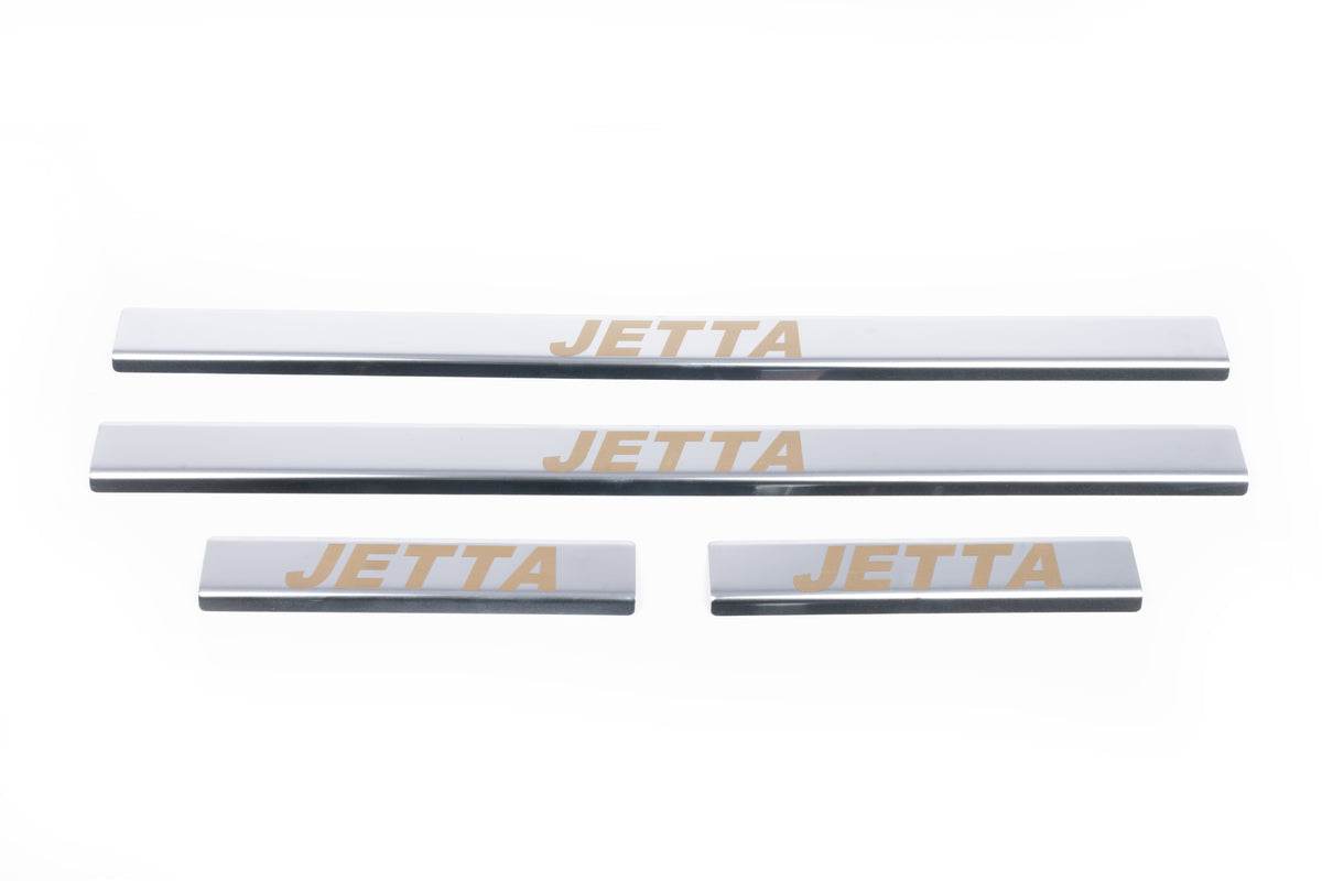 Door sills Carmos V1 (4 pcs, stainless steel) for Volkswagen Jetta 2006-2011 - Reelken Auto