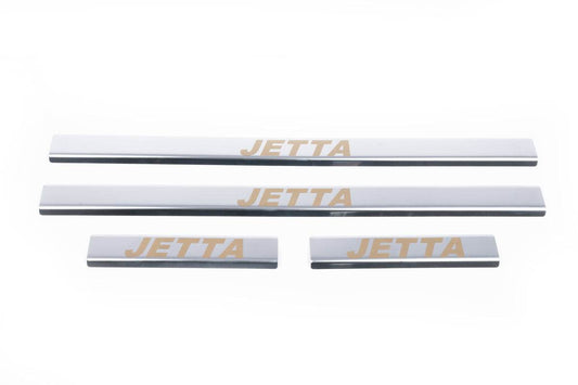 Door sills Carmos V1 (4 pcs, stainless steel) for Volkswagen Jetta 2006-2011 - Reelken Auto