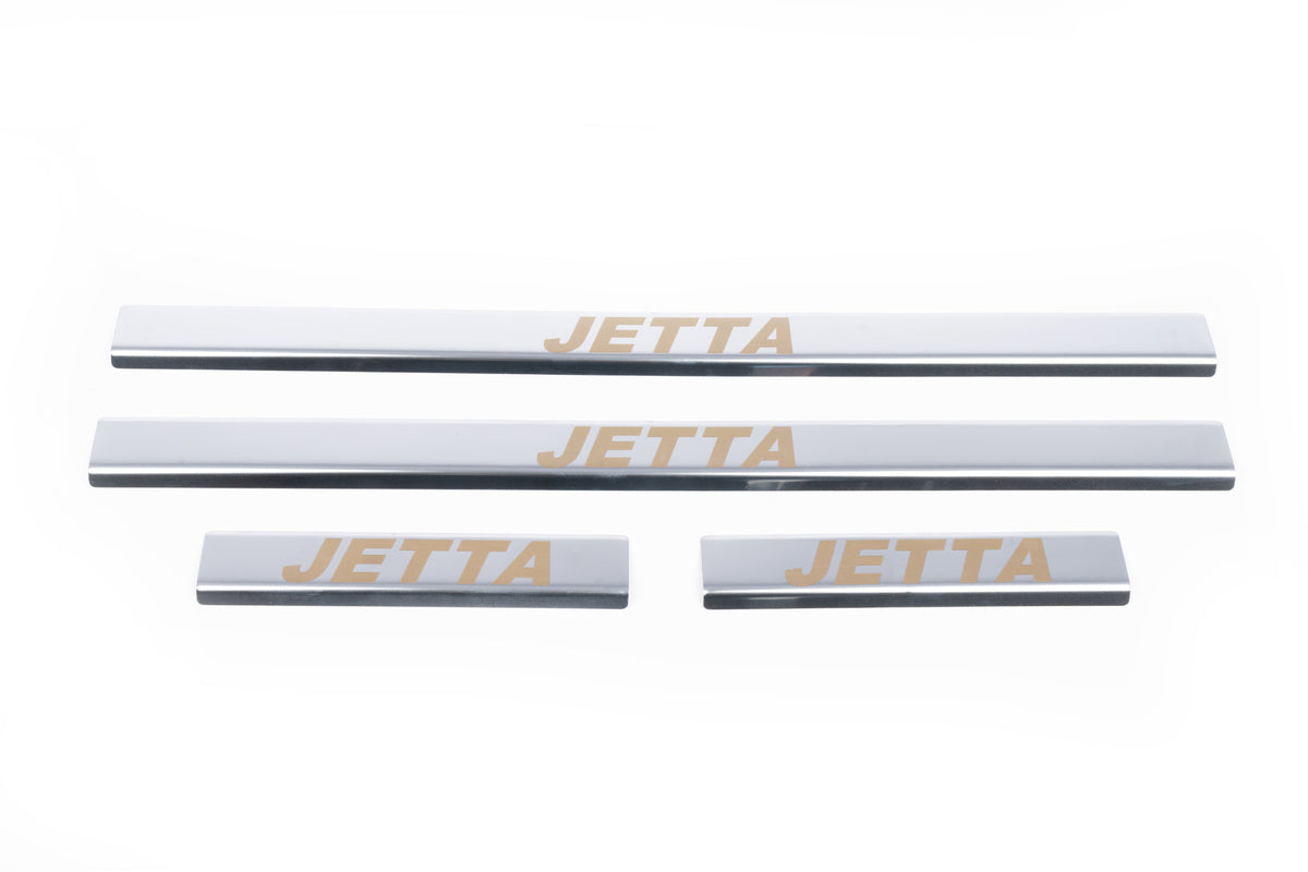 Door Sill Protectors Carmos V1 (4 pcs, Stainless Steel) for Volkswagen Jetta 2006-2011 - image 1