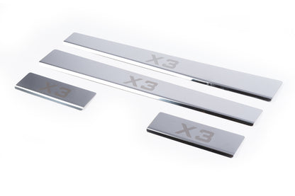 Carmos Door Sill Protectors (4 pcs, Stainless Steel) for BMW X3 E-83 2003-2010 - image 1