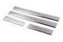 Stainless Steel Door Sill Protectors Carmos V1 (4 pcs) for Chevrolet Aveo T250 2005-2011 - image 1