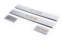 Door Sill Protectors Carmos V1 (4 pcs, Stainless Steel) for Chevrolet Aveo T300 2011-2020 - image 1
