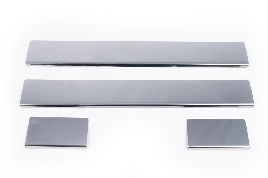 Door Sill Protectors Carmos V2 (4 pcs, Stainless Steel) for Chevrolet Aveo T300 2011-2020 - image 2