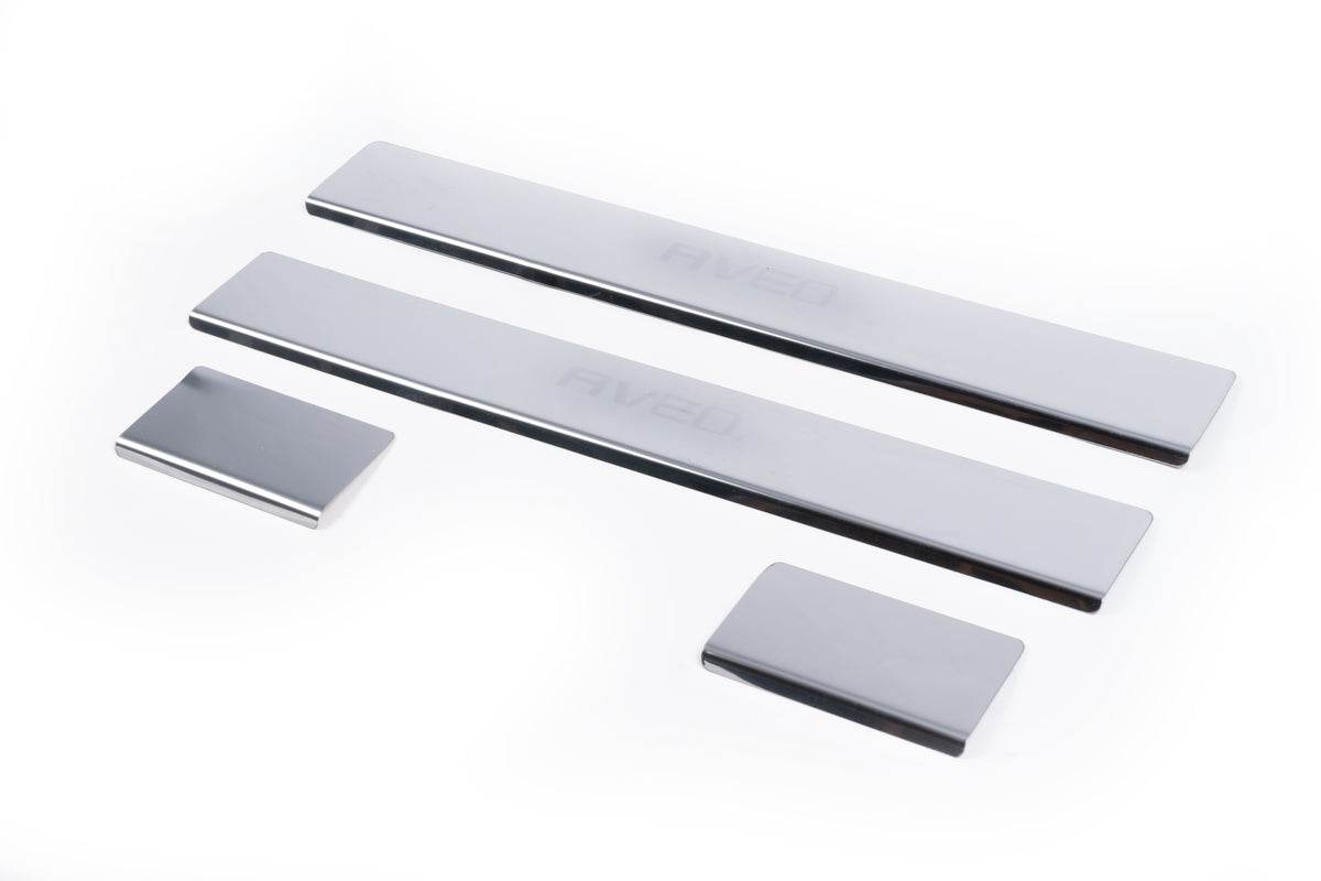 Sill Carmos V2 (4 pieces, stainless.) for Chevrolet Aveo T300 2011-2020 - Reelken Auto