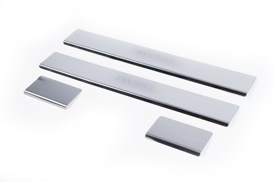 Door Sill Protectors Carmos V2 (4 pcs, Stainless Steel) for Chevrolet Aveo T300 2011-2020 - image 1