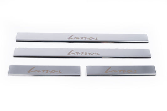 Stainless Steel Door Sill Protectors Carmos V1 (4 pcs) for Daewoo Lanos 1998-2017 - image 2