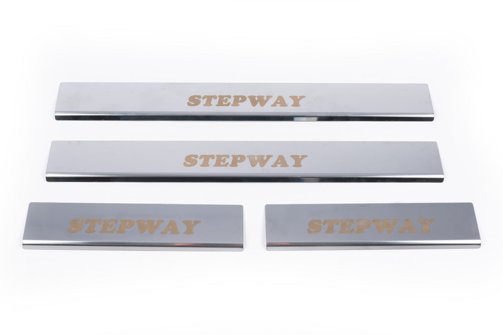Door Sill Protectors Carmos V1 (4 pcs, Stainless Steel) for Renault Sandero 2007-2013 - image 2