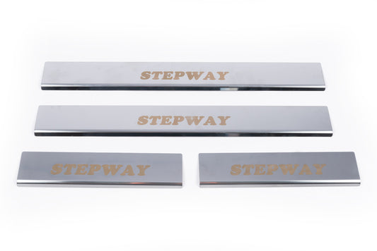 Door Sill Protectors Carmos V1 (4 pcs, Stainless Steel) for Renault Sandero 2007-2013 - image 2