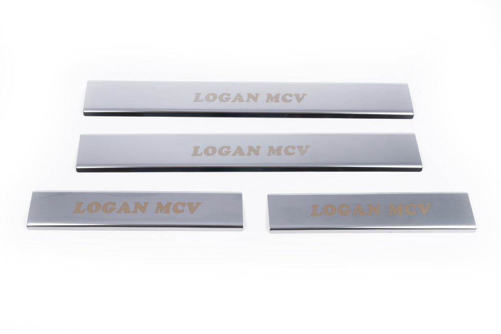 Door Sill Protectors Carmos V1 (4 pcs, Stainless Steel) for Renault Logan MCV 2013-2022 - image 4