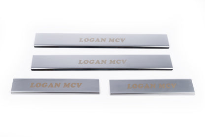 Door Sill Protectors Carmos V1 (4 pcs, Stainless Steel) for Renault Logan MCV 2013-2022 - image 4