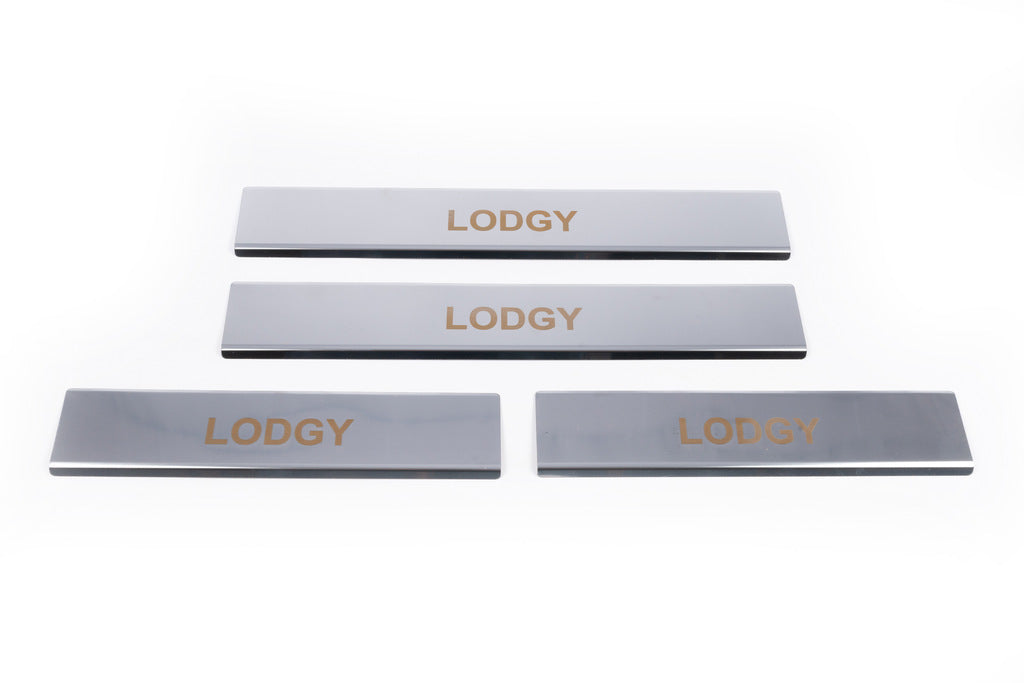 Door Sill Protectors Carmos V1 (4 pcs, Stainless Steel) for Dacia Lodgy 2012-2022 - image 2